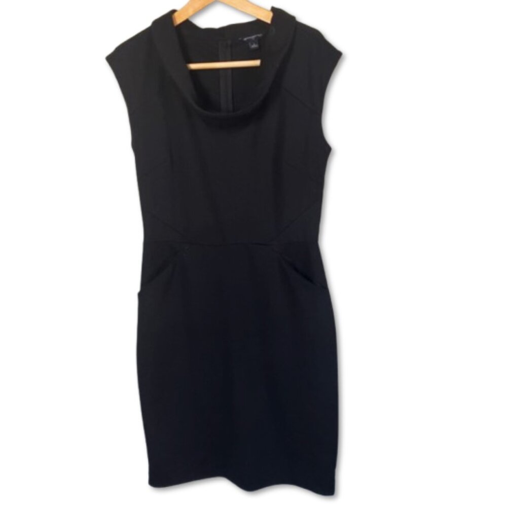 Banana Republic Black Short Sleeve Midi Dress, Size 6